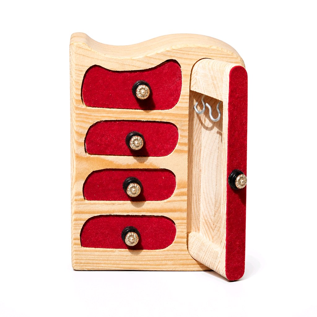 Schmuckkästchen "Kleiderschrank" Rot (Kopie)