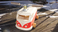 Holz-Bobby-Car im Bulli-Style Rot