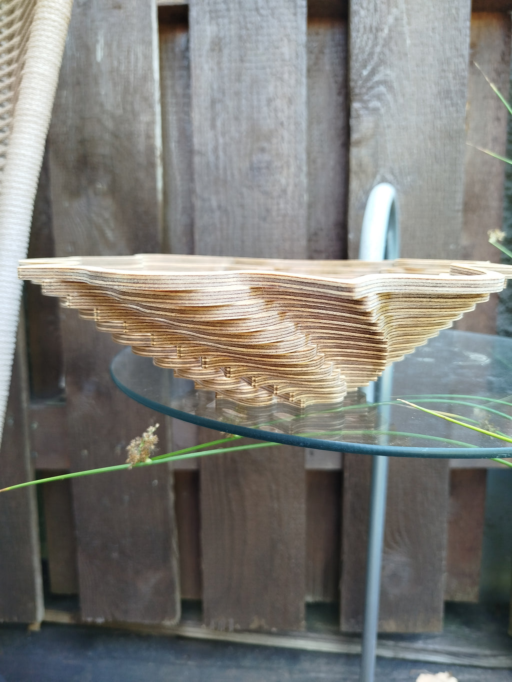 Hand ausgesägte Holzschale – Birken Sperrholz Unikat