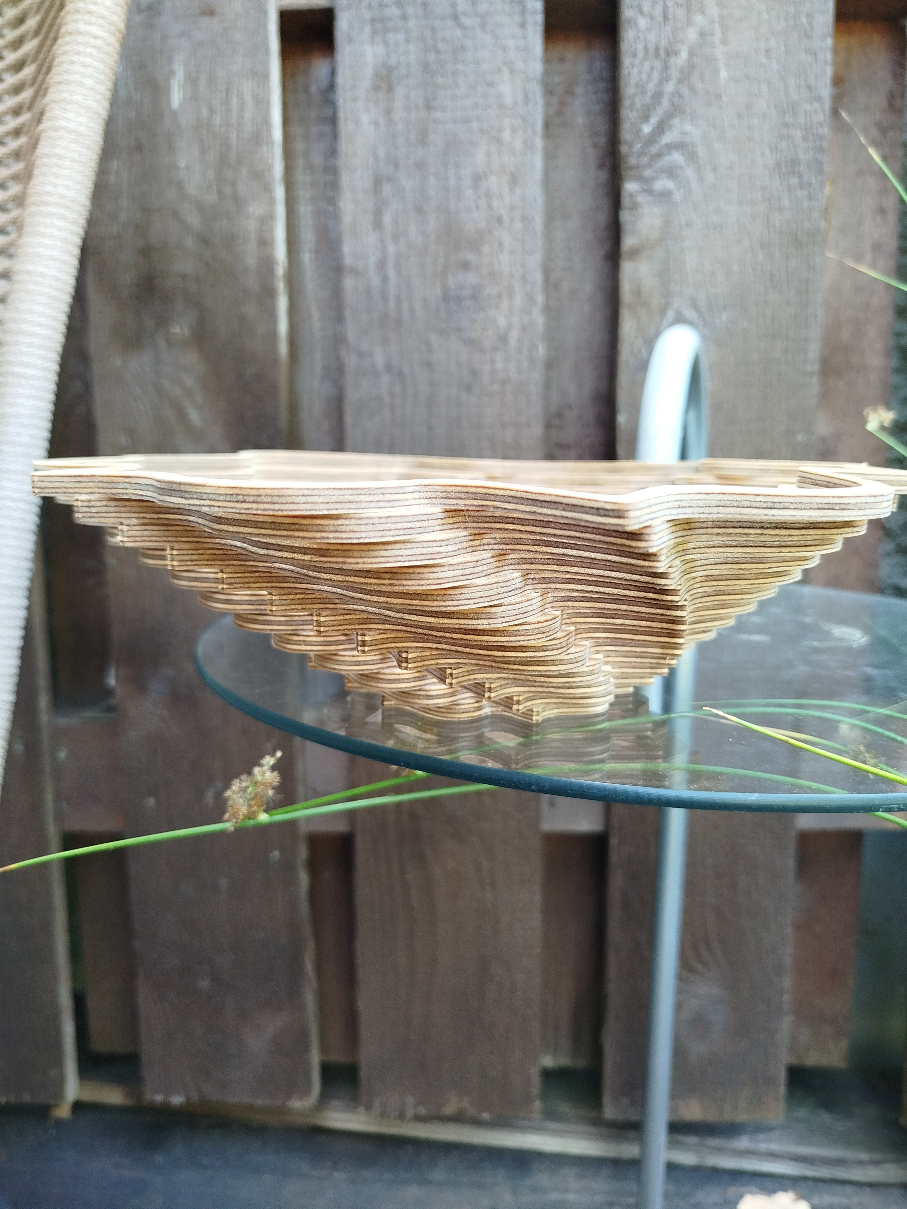 Hand ausgesägte Holzschale – Birken Sperrholz Unikat